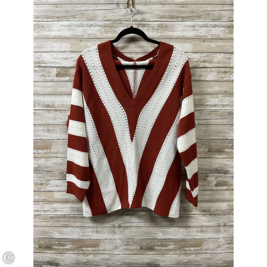 Sweater By Clothes Mentor In Red & White, Size: Xl