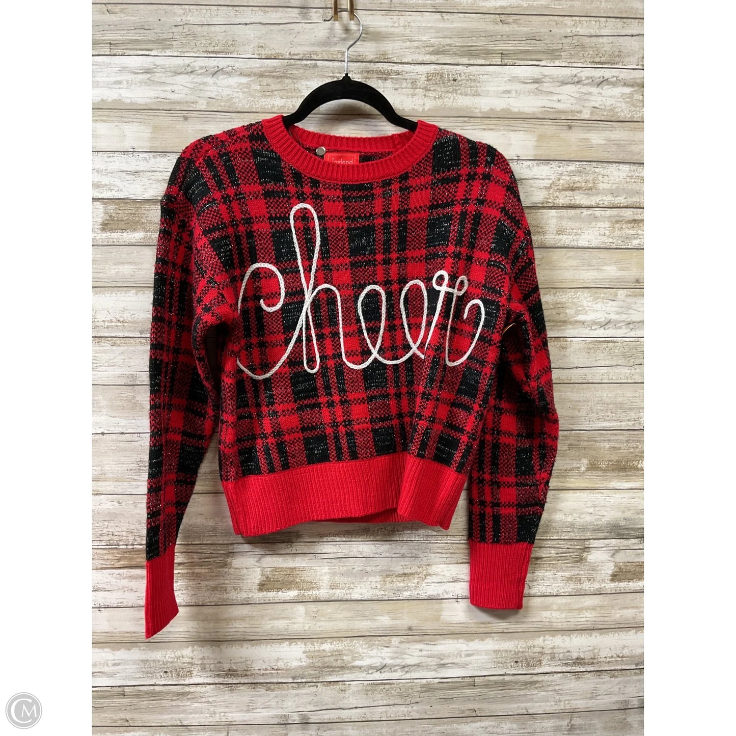 Sweater By Clothes Mentor In Plaid Pattern, Size: S