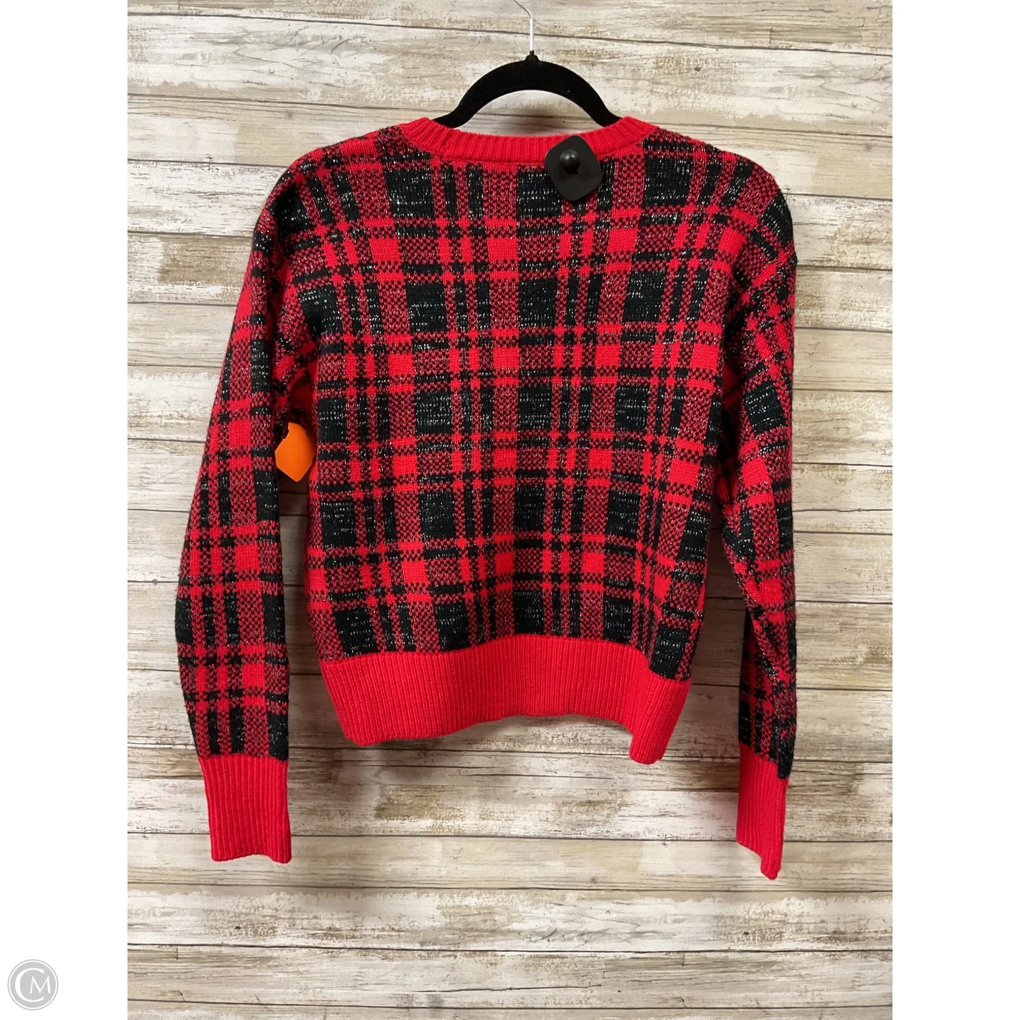 Sweater By Clothes Mentor In Plaid Pattern, Size: S
