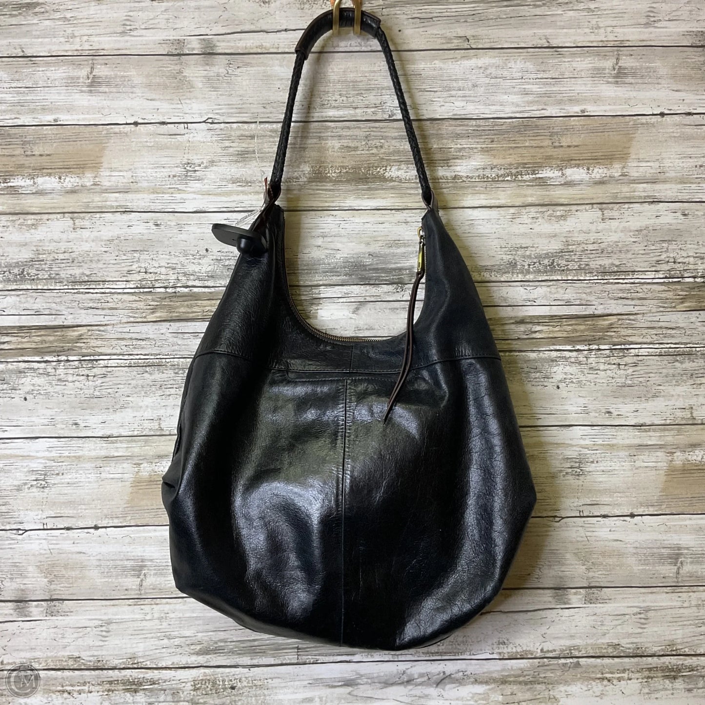 Handbag Leather By Hobo Intl, Size: Medium