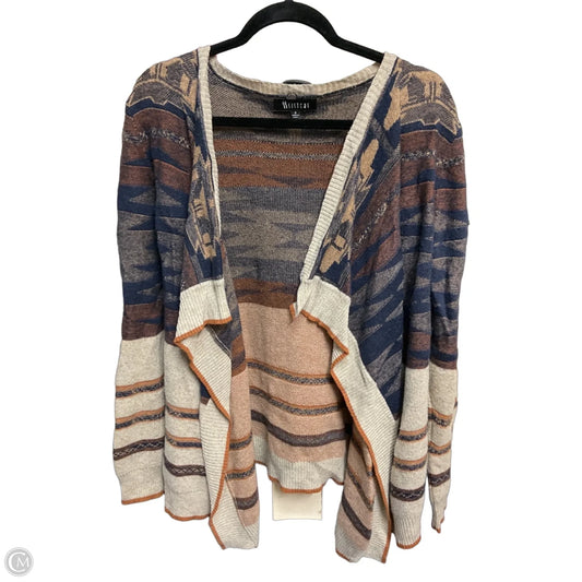 Sweater Cardigan By Two Sisters In Blue & Brown, Size: S