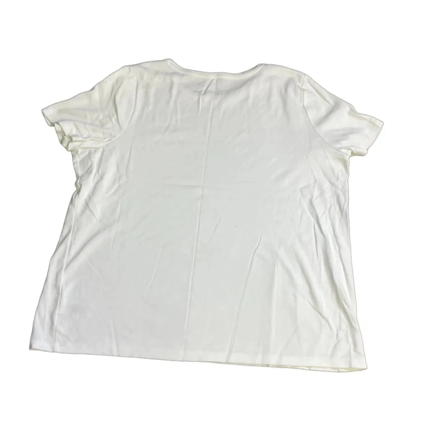 Top Short Sleeve Basic By Talbots In White, Size: 2x