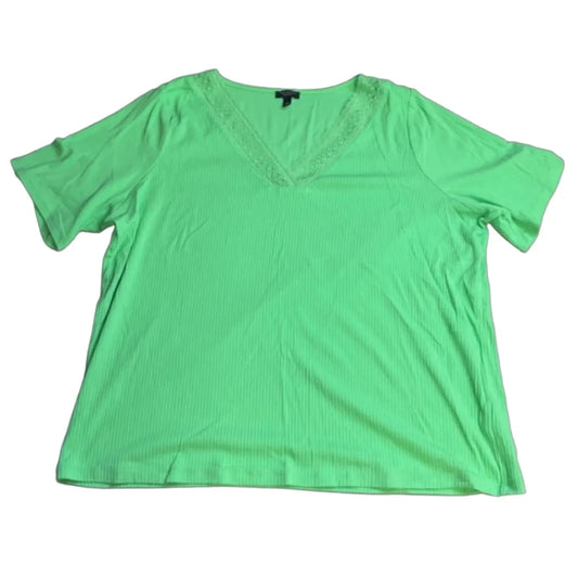 Top Short Sleeve By Talbots In Green, Size: 2x