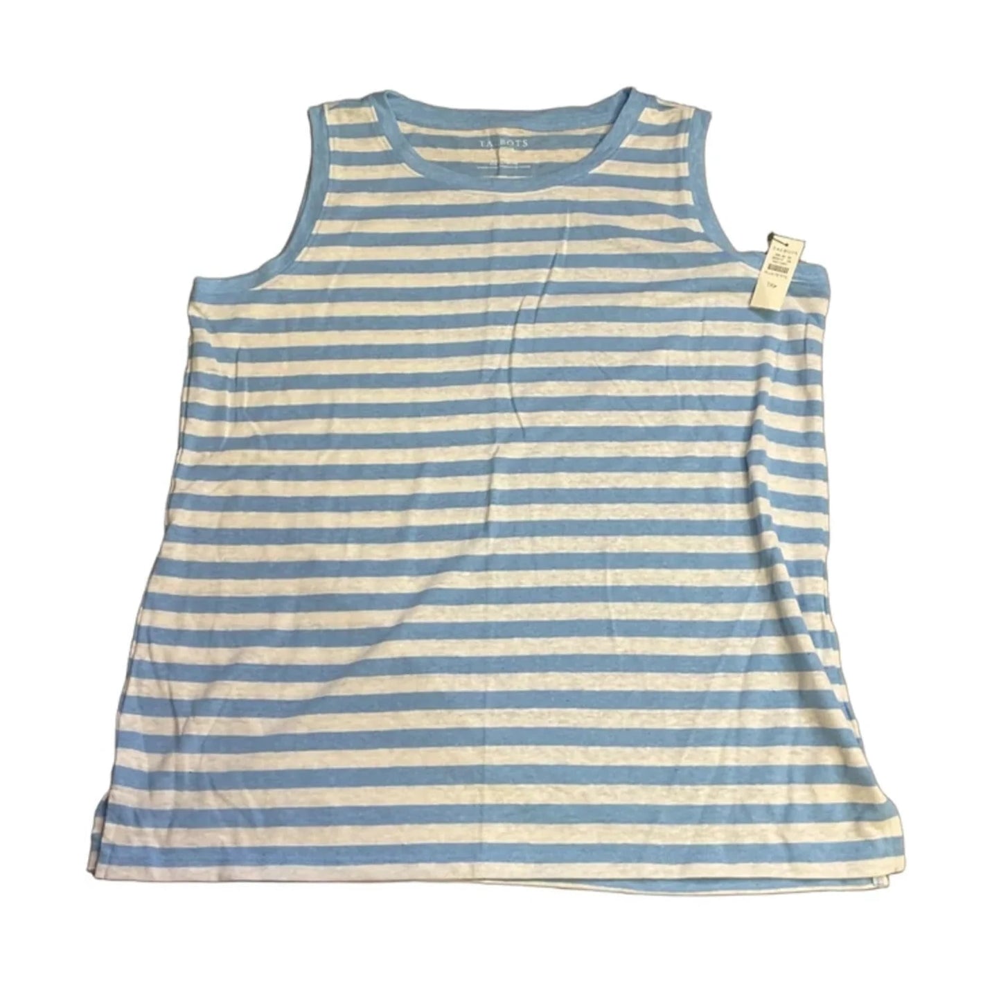 Top Sleeveless By Talbots In Blue & White, Size: 1x