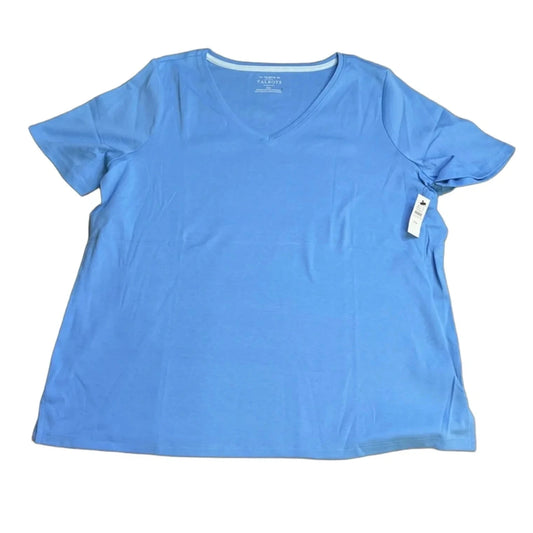 Top Short Sleeve Basic By Talbots In Blue, Size: 2x
