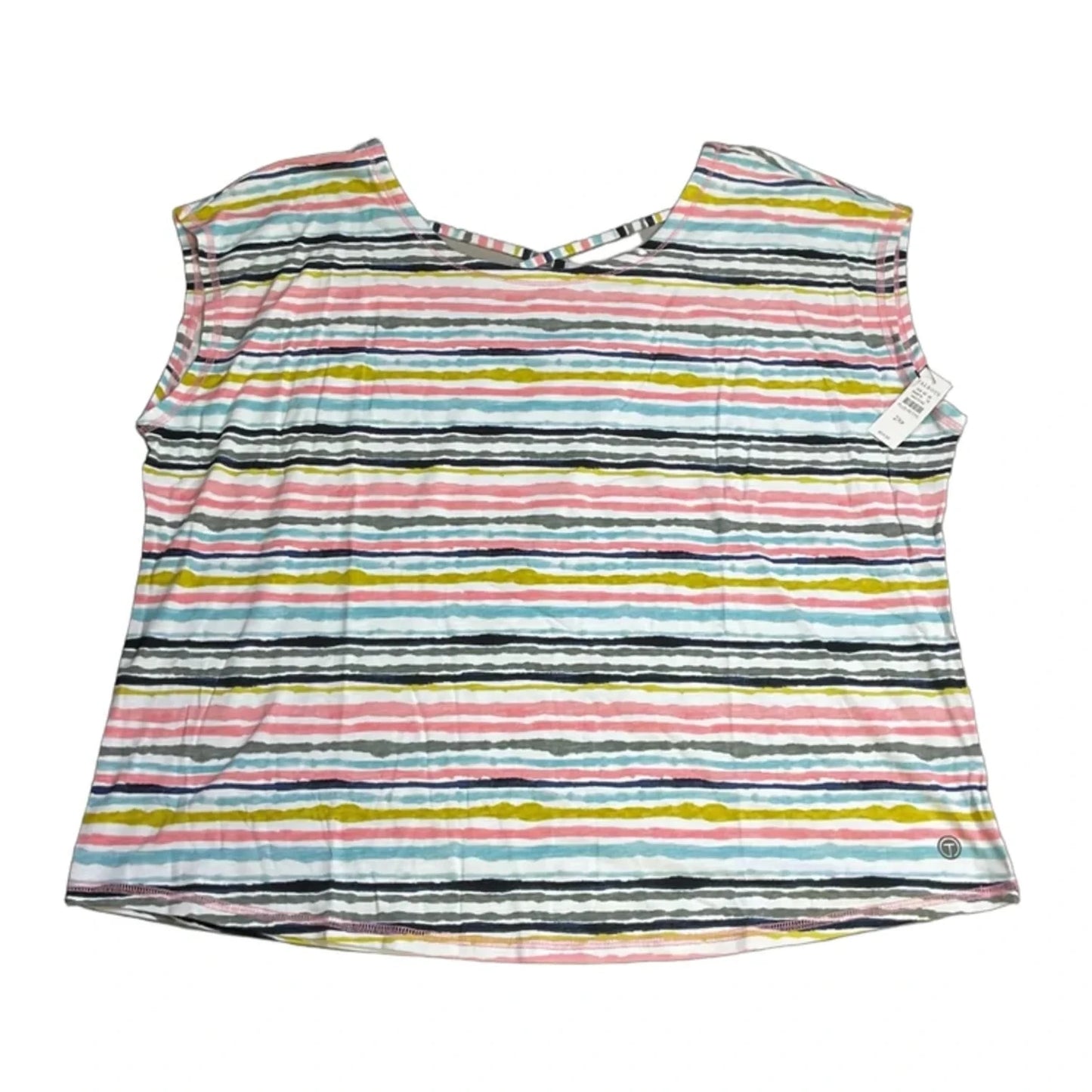 Top Short Sleeve Basic By Talbots In Striped Pattern, Size: 2x