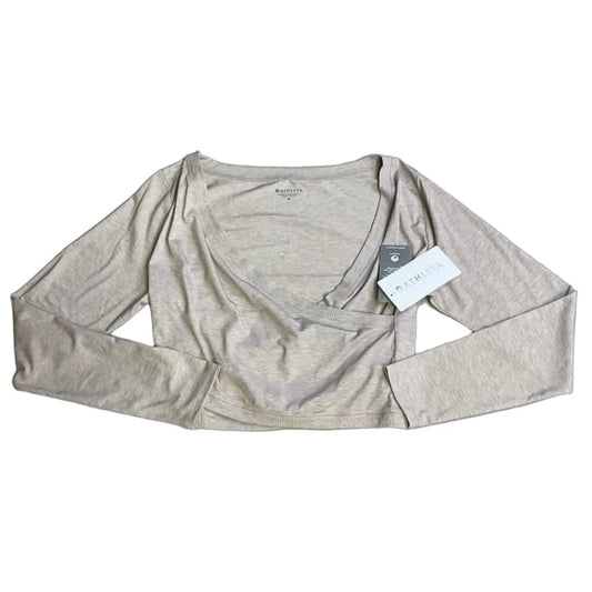 Athletic Top Long Sleeve Collar By Athleta In Beige, Size: M
