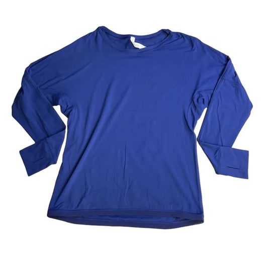Athletic Top Long Sleeve Collar By Lululemon In Navy, Size: 6