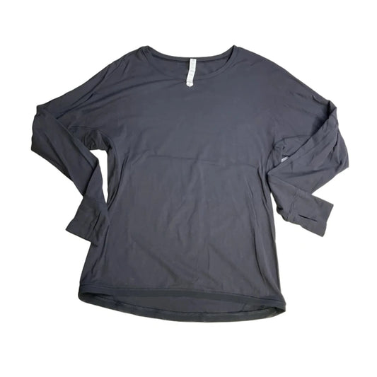 Athletic Top Long Sleeve Collar By Lululemon In Black, Size: 6