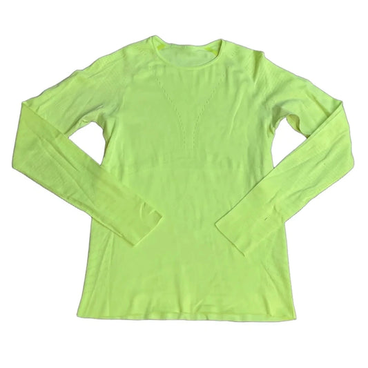 Athletic Top Long Sleeve Crewneck By Lululemon In Yellow, Size: S