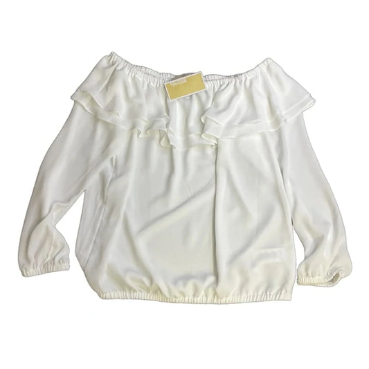 Top Long Sleeve By Michael By Michael Kors In White, Size: S
