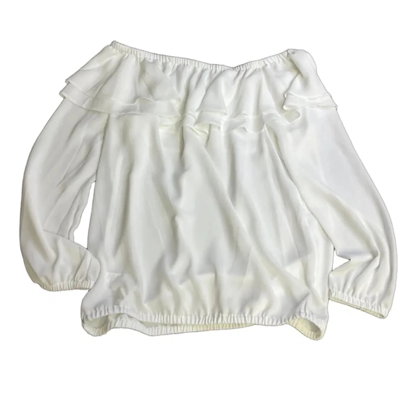 Top Long Sleeve By Michael By Michael Kors In White, Size: S