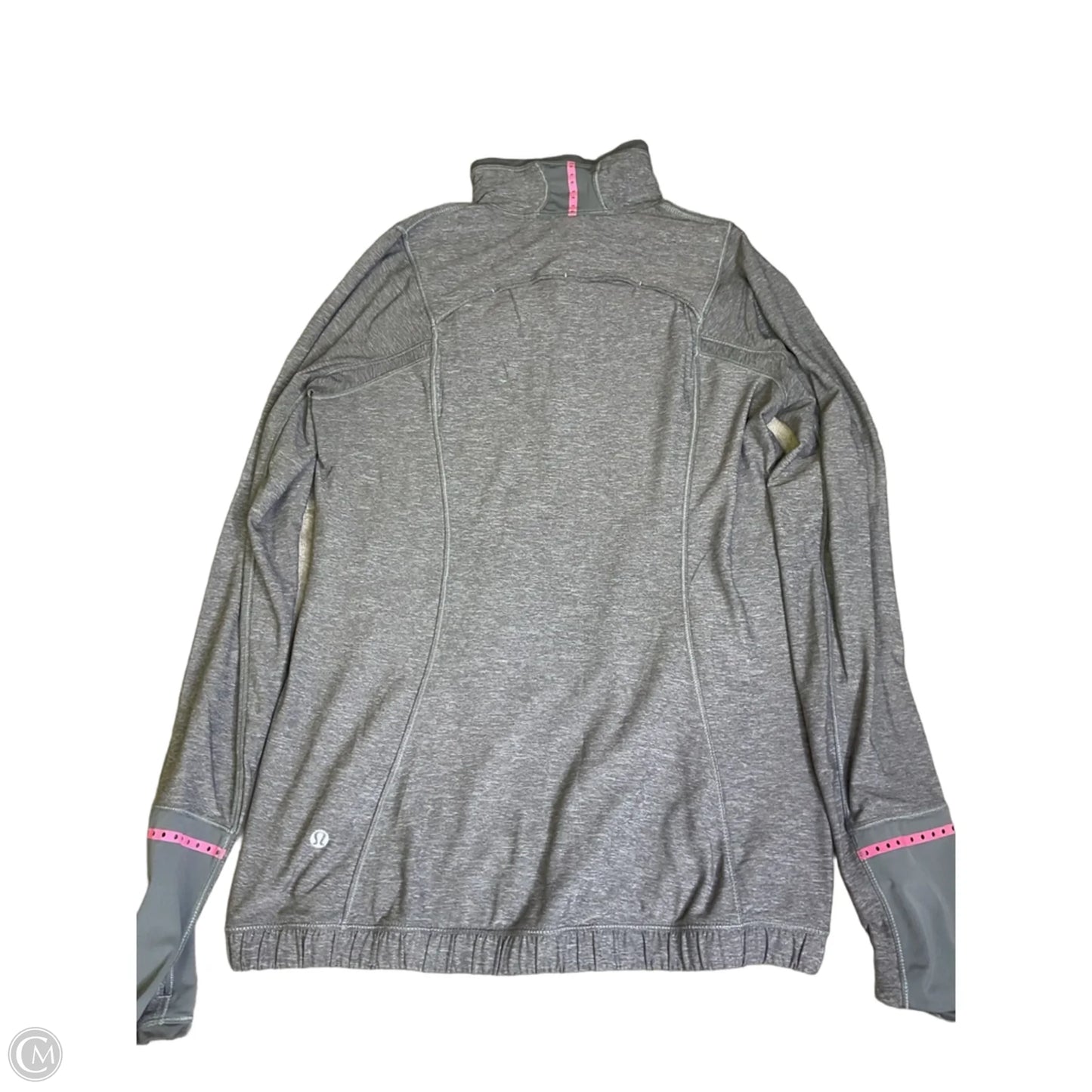 Athletic Top Long Sleeve Collar By Lululemon In Grey, Size: 6