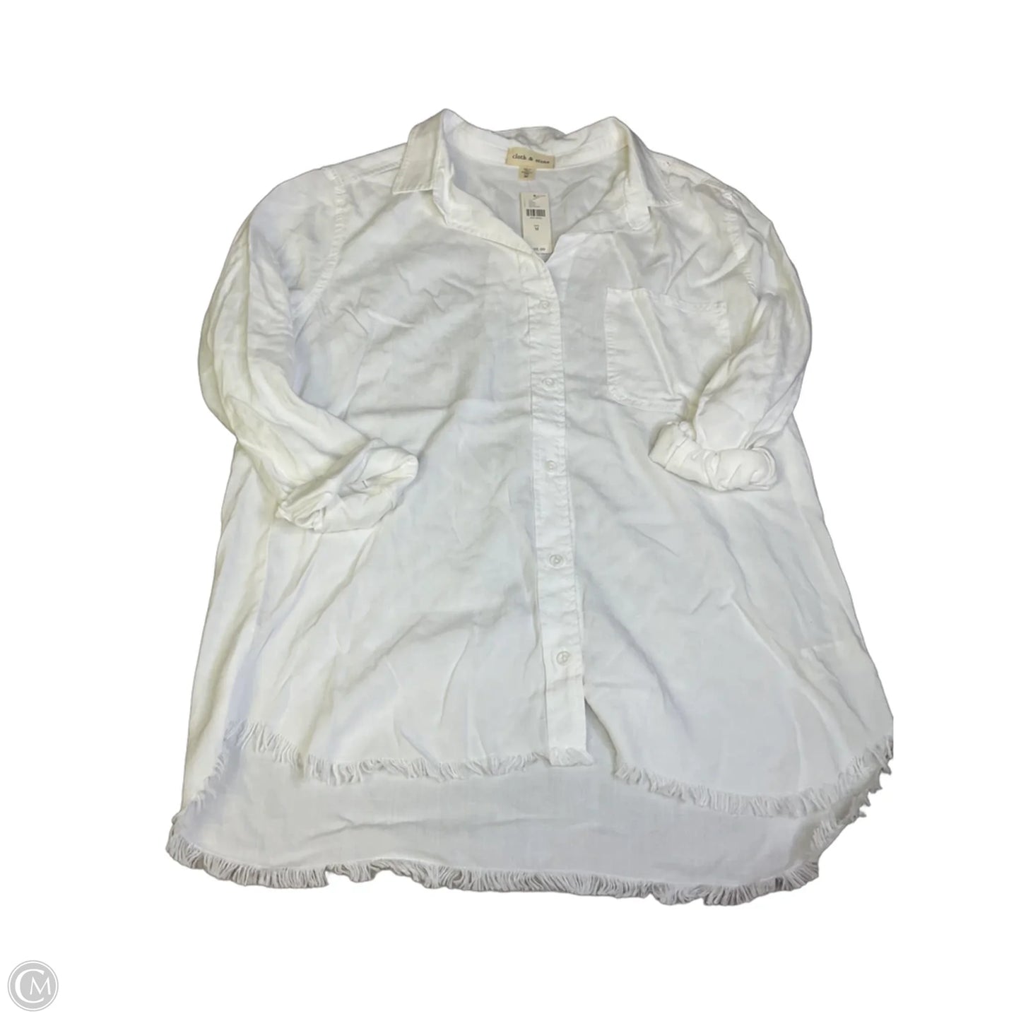 Top Long Sleeve By Cloth & Stone In White, Size: M
