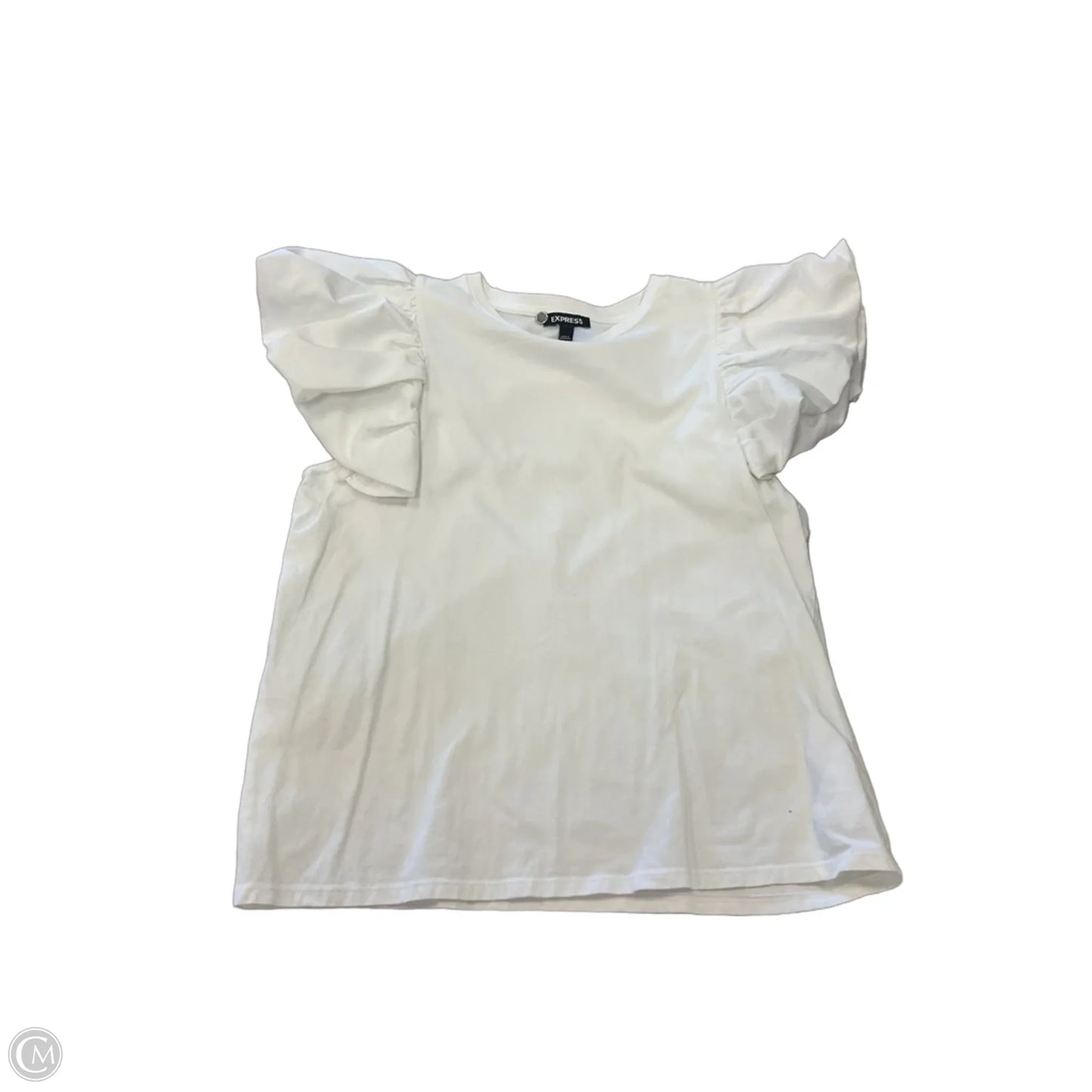 Top Short Sleeve By Express In White, Size: M