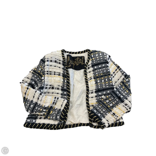 Jacket Puffer & Quilted By Crystal In Black & White, Size: S