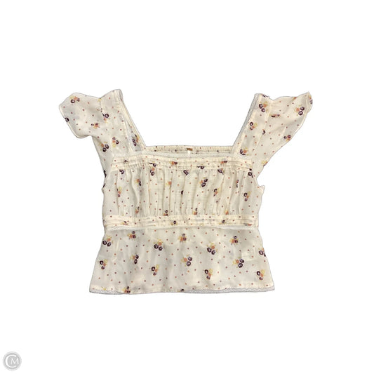 Top Short Sleeve By Free People In Floral Print, Size: S