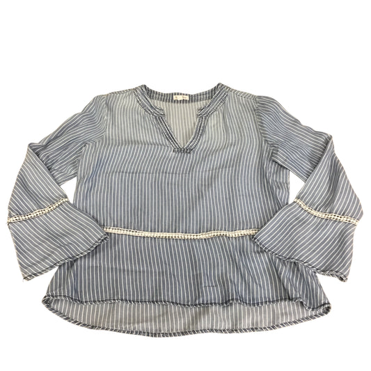 Top Long Sleeve By Love Fire In Blue, Size: M