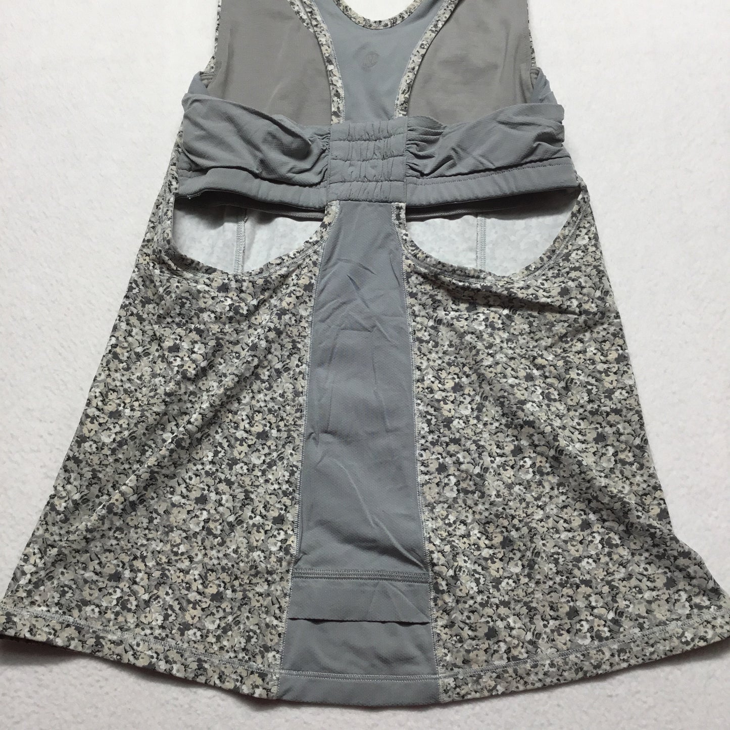 Athletic Tank Top By Lululemon In Grey & White, Size: 6