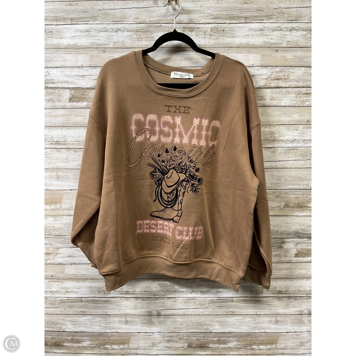 Sweatshirt Crewneck By Clothes Mentor In Tan, Size: Xxl
