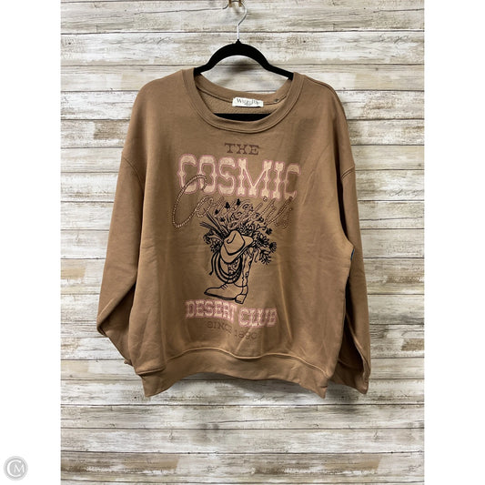 Sweatshirt Crewneck By Clothes Mentor In Tan, Size: Xxl