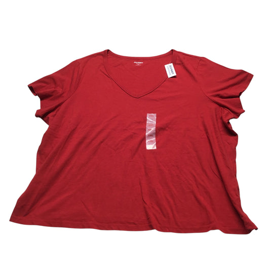 Top Short Sleeve Basic By Old Navy In Red, Size: Xxl