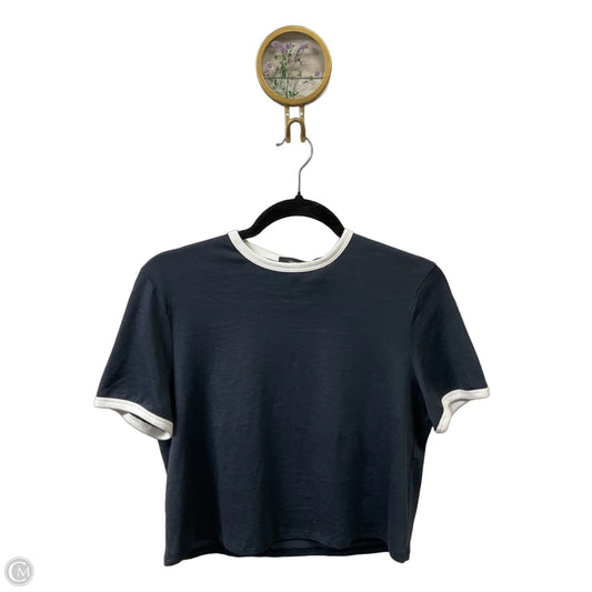 Top Short Sleeve By Theory In Navy, Size: Sp