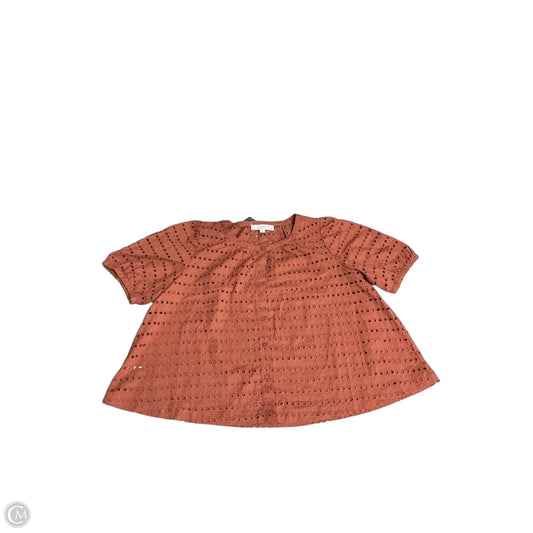 Top Short Sleeve By Loft In Brown, Size: Lp