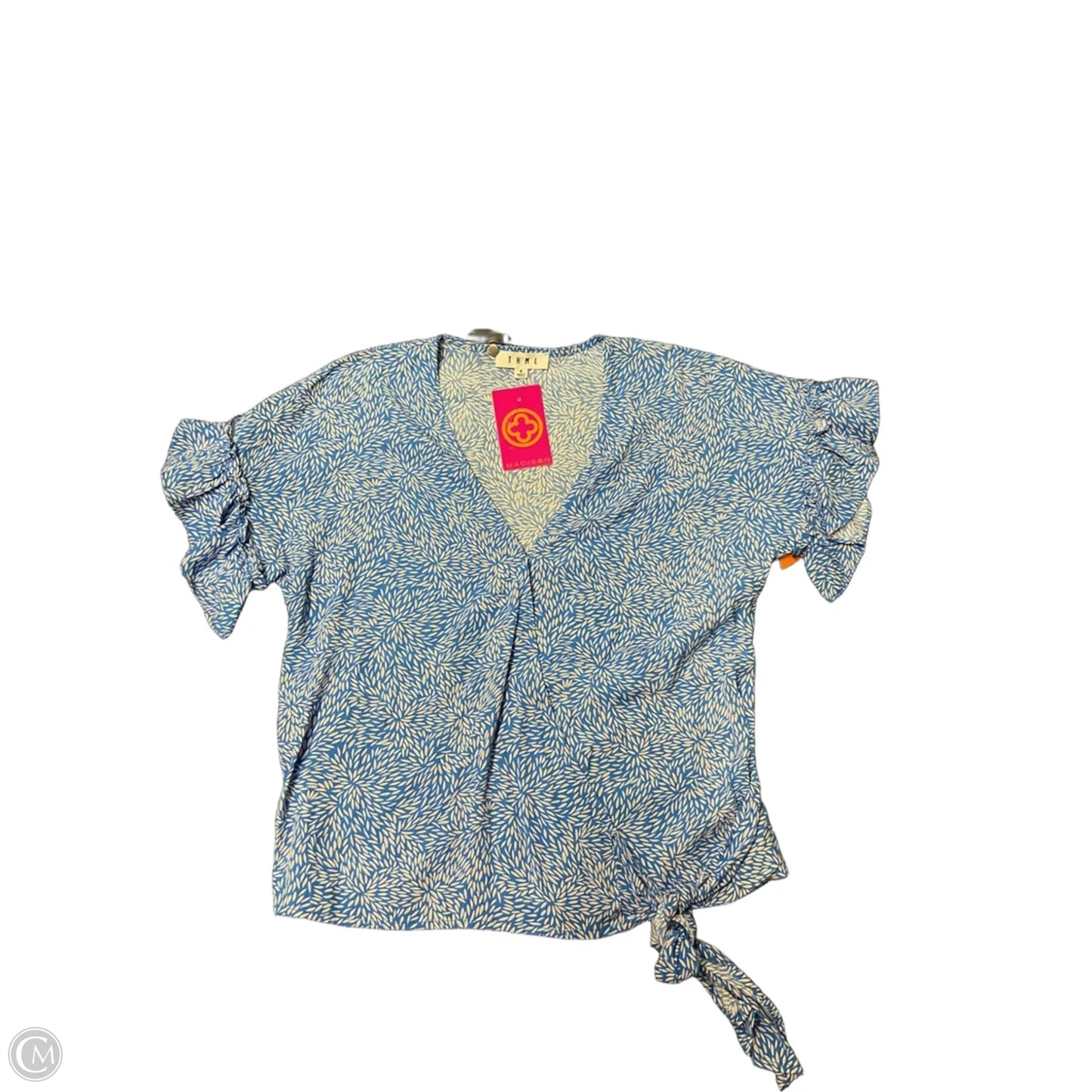 Top Short Sleeve By Thml In Blue & Tan, Size: S