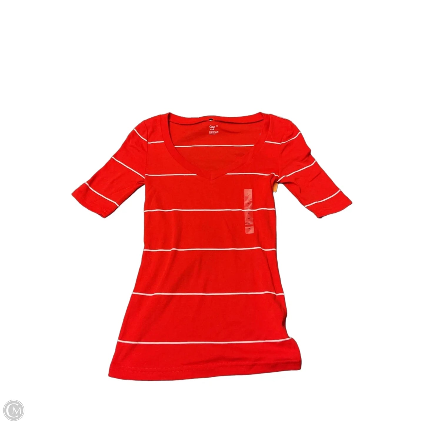 Top Short Sleeve Basic By Gap In Red & White, Size: Xs