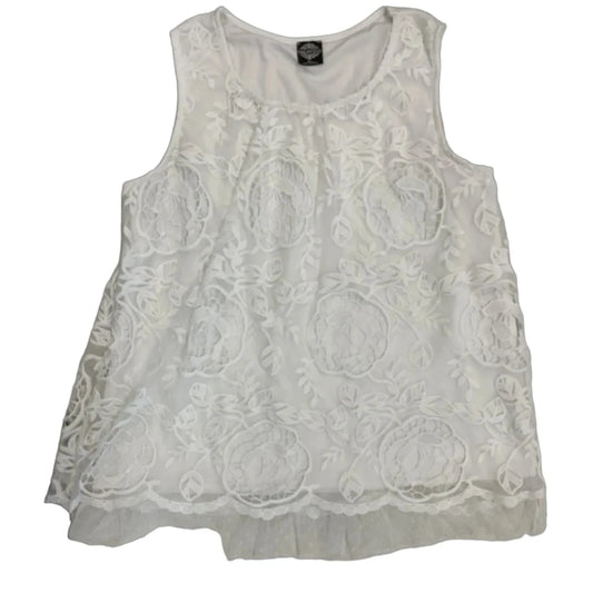 Top Sleeveless By Cal Style In White, Size: Xl