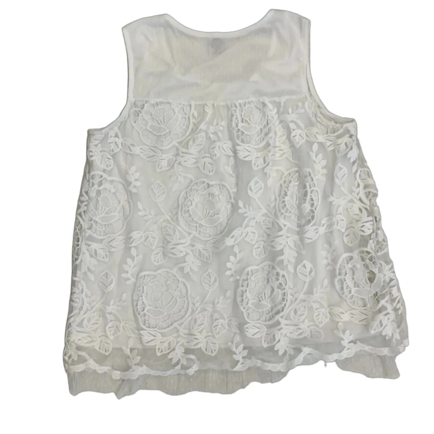 Top Sleeveless By Cal Style In White, Size: Xl