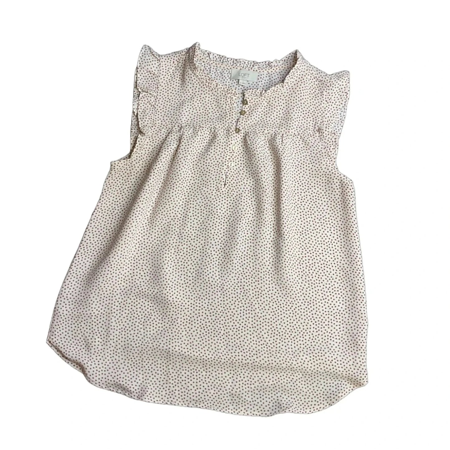 Top Sleeveless By Loft In Polkadot Pattern, Size: S