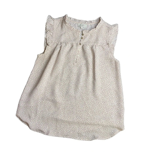 Top Sleeveless By Loft In Polkadot Pattern, Size: S