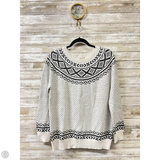 Sweater By Loft In Black & White, Size: L