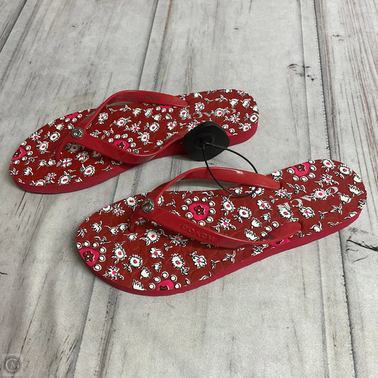 Sandals Designer By Coach In Red, Size:
