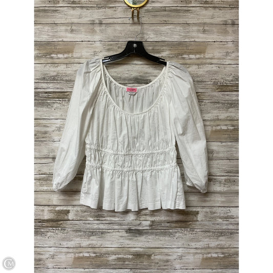 Top 3/4 Sleeve By Kate Spade In White, Size: L