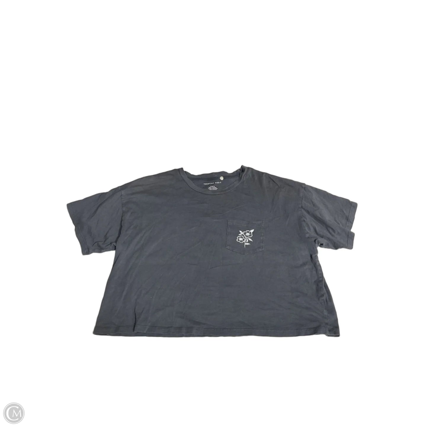 Top Short Sleeve By American Eagle In Grey, Size: M