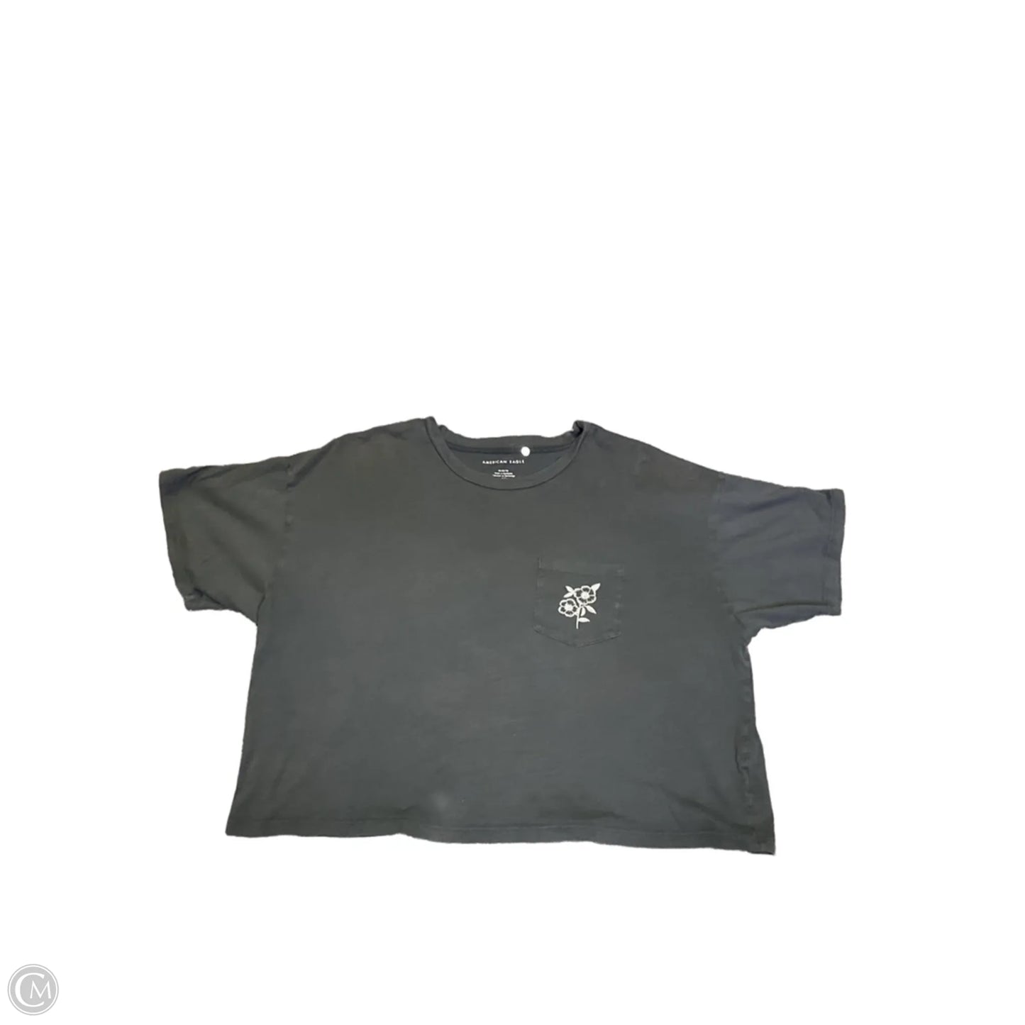 Top Short Sleeve By American Eagle In Grey, Size: M