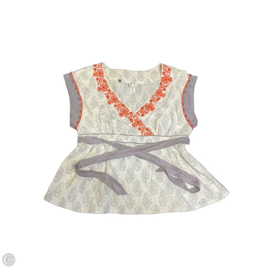 Top Sleeveless By Floreat In Grey & Orange, Size: 8