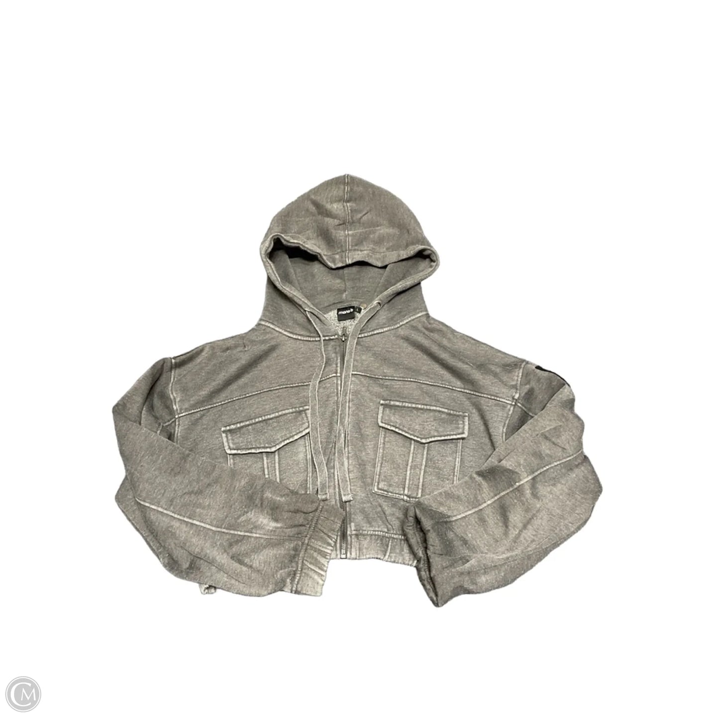 Sweatshirt Hoodie By Mono B In Grey, Size: L