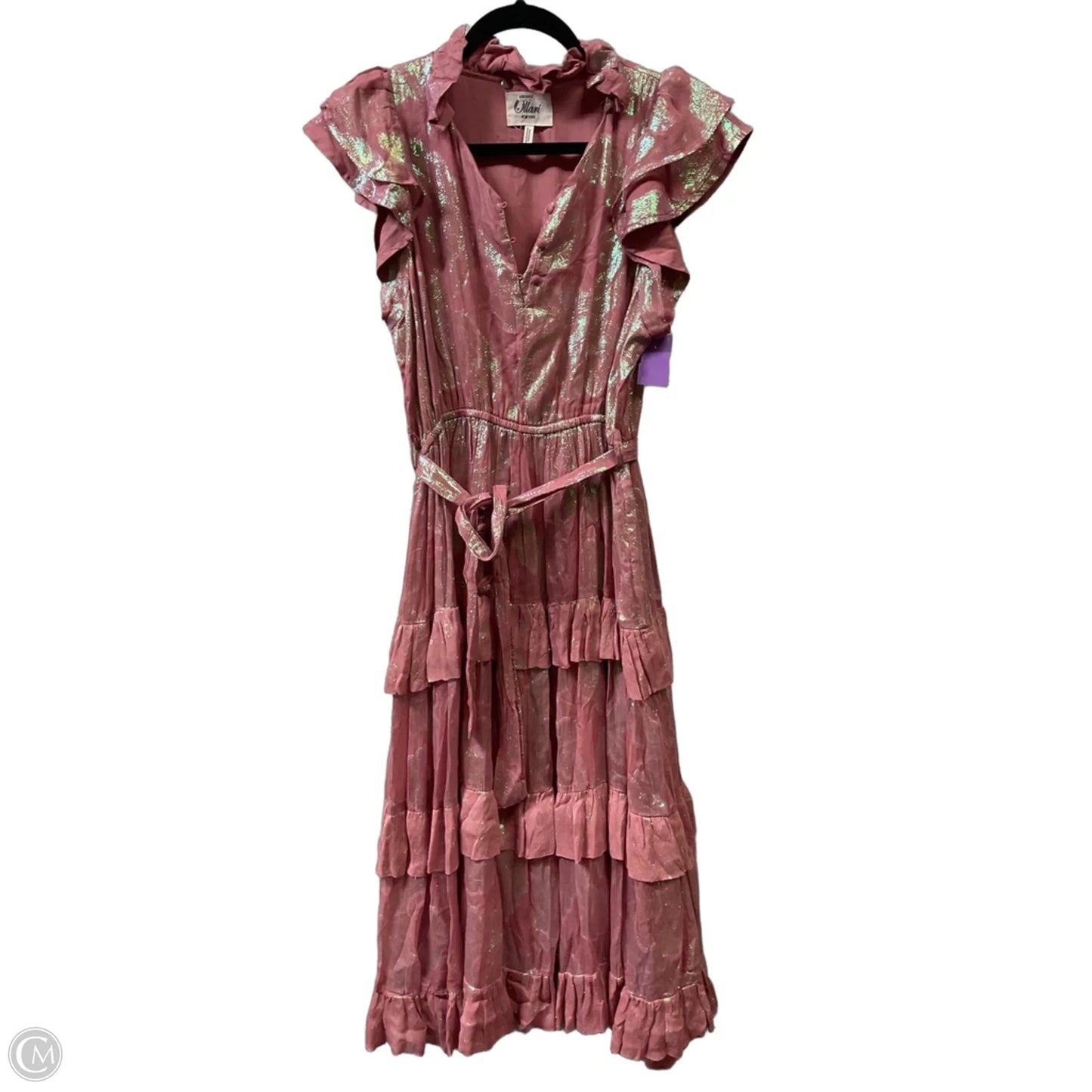 Dress Party Midi By Clothes Mentor In Pink, Size: L