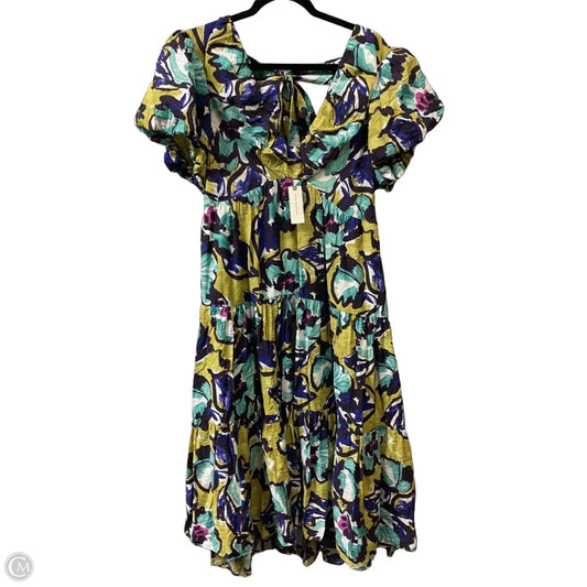 Dress Casual Midi By Anthropologie In Blue & Green, Size: L