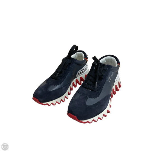 Shoes Luxury Designer By Christian Louboutin In Navy, Size: 6
