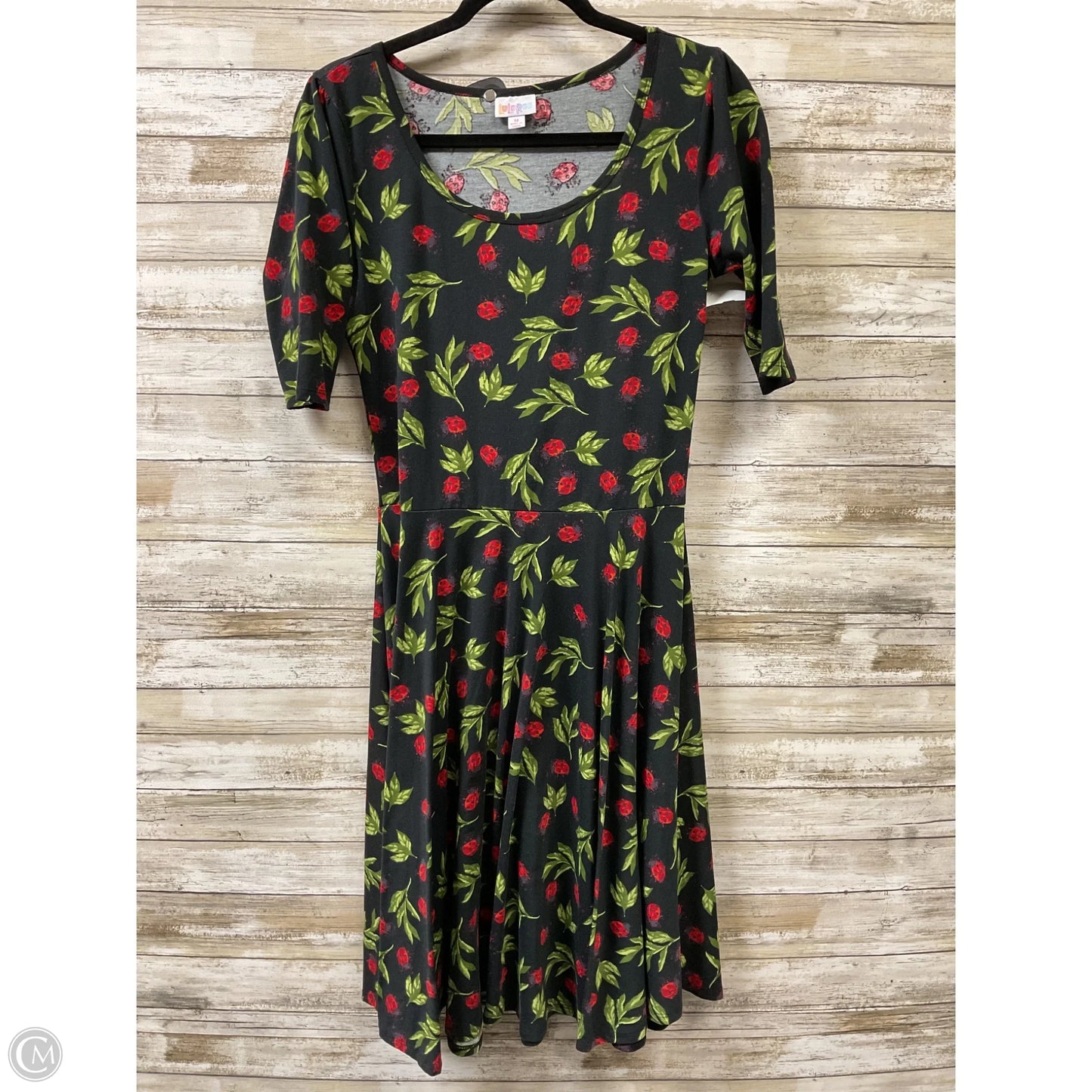 Dress Casual Short By Lularoe In Black & Red, Size: M