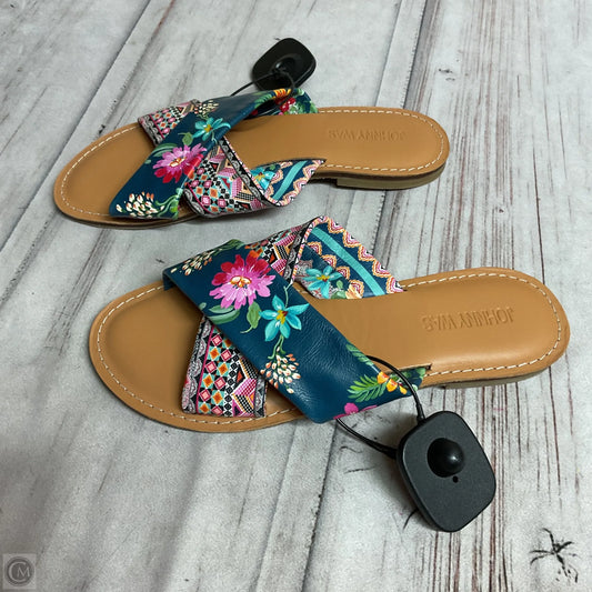 Sandals Flats By Johnny Was In Floral Print, Size: 7