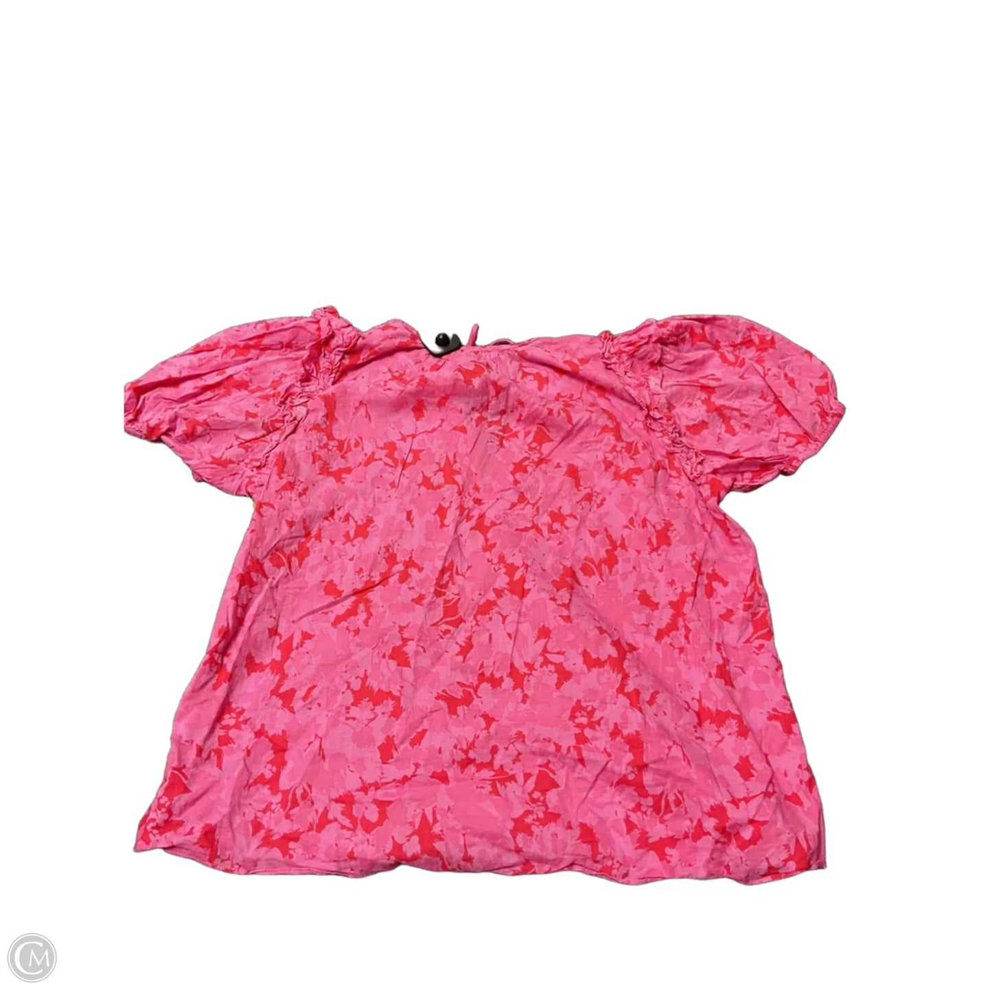 Blouse Short Sleeve By Karlie In Pink & Red, Size: L