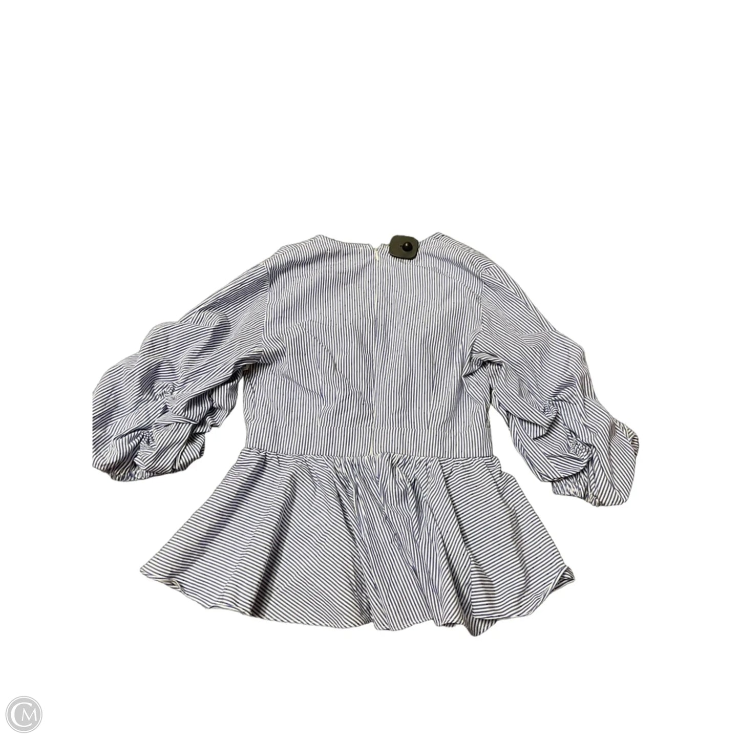 Blouse Short Sleeve By Do + Be In Blue & White, Size: M
