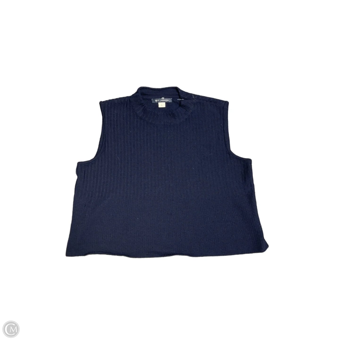 Top Sleeveless By St. John In Navy, Size: L