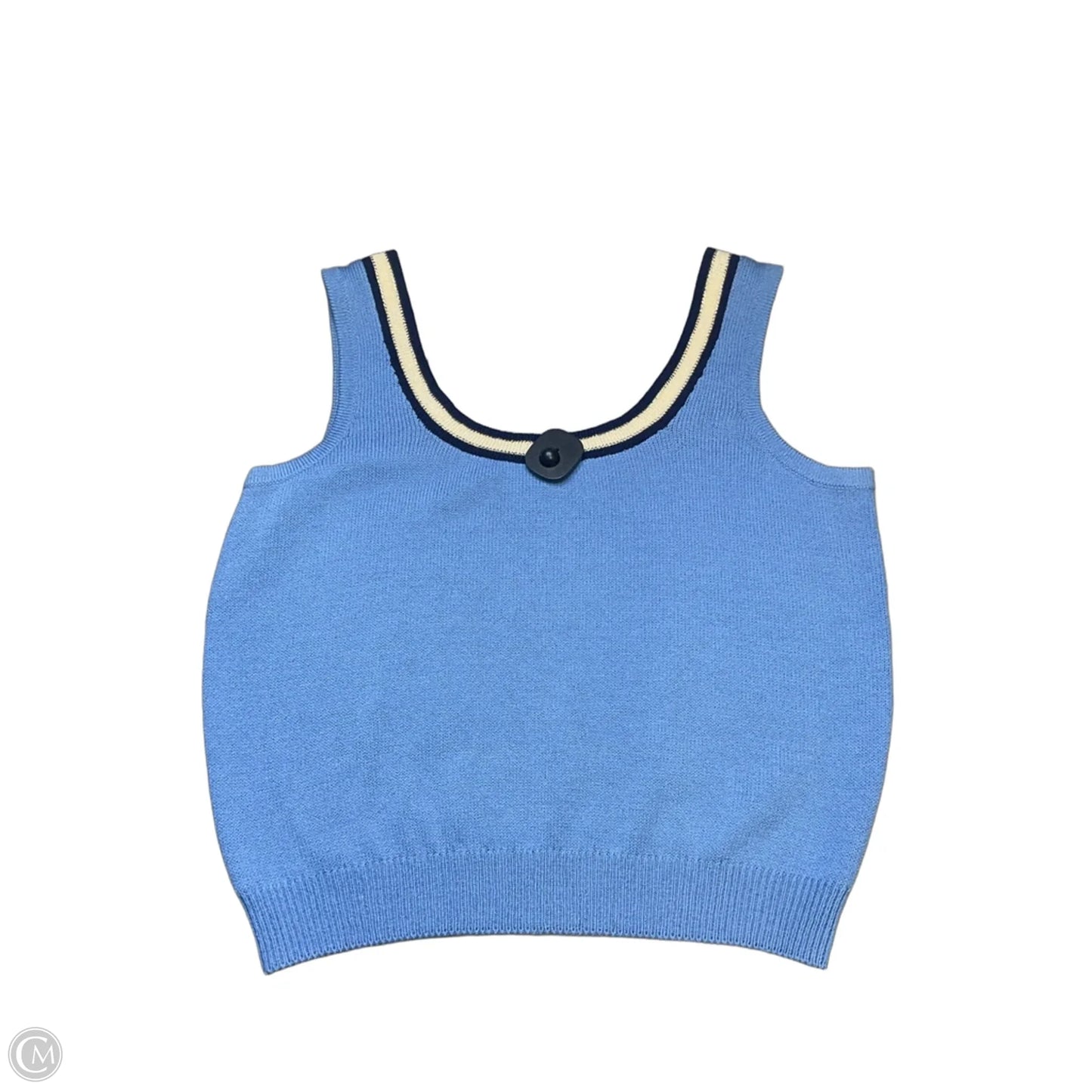 Top Sleeveless Luxury Designer By St John Collection In Blue & White, Size: L
